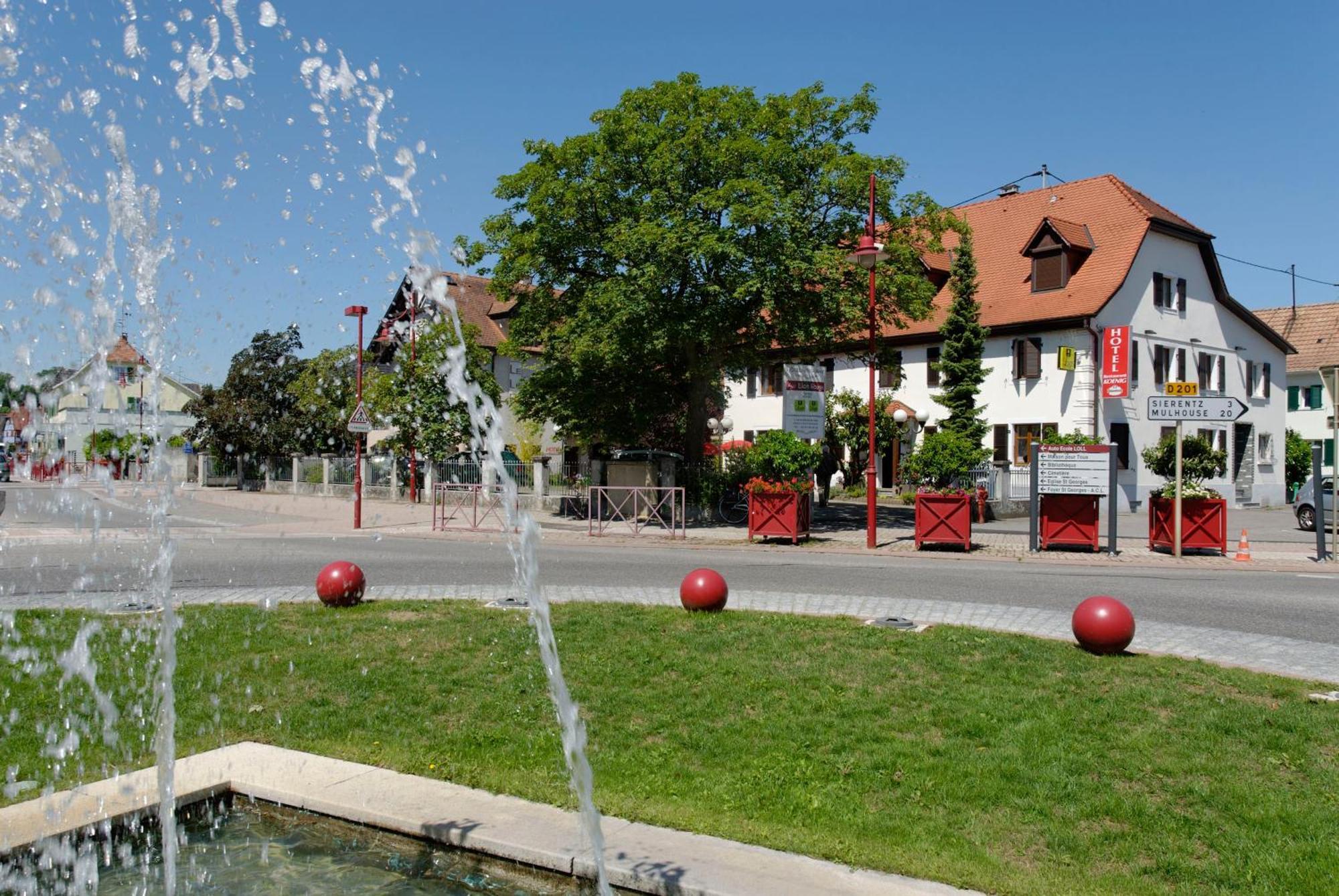 Logis Hotel Restaurant Au Lion Rouge Bartenheim Exterior foto